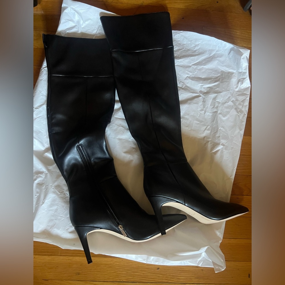 Marc Fisher Black Over the Knee leather Boots. Brand new and never used.